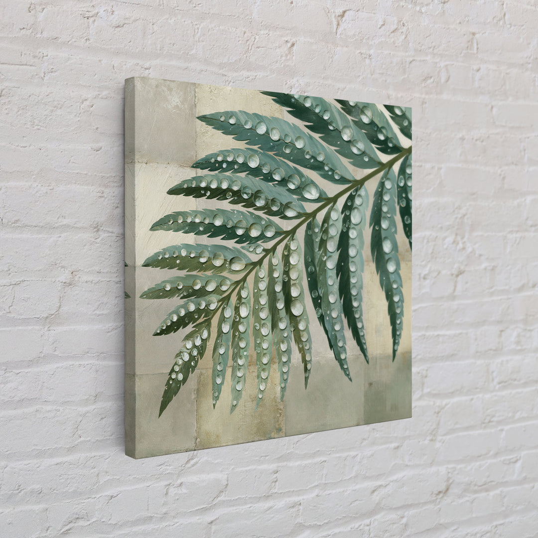 Fern Leaf Closeup Framed Canvas Print, Spa Art, Dog Wall Art, Spa Decor, Watercolor Art, Serenity, Dog Canvas, SPA-1x1-11