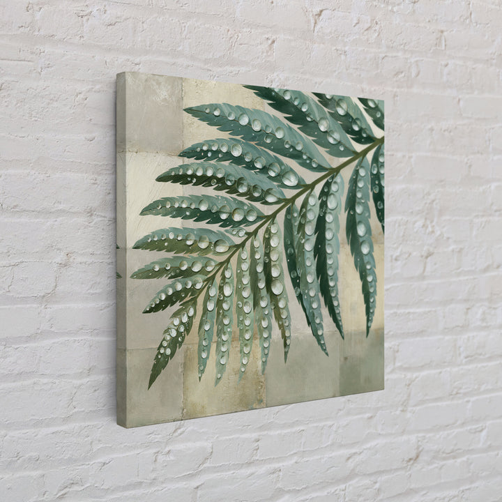 Fern Leaf Closeup Framed Canvas Print, Spa Art, Dog Wall Art, Spa Decor, Watercolor Art, Serenity, Dog Canvas, SPA-1x1-11