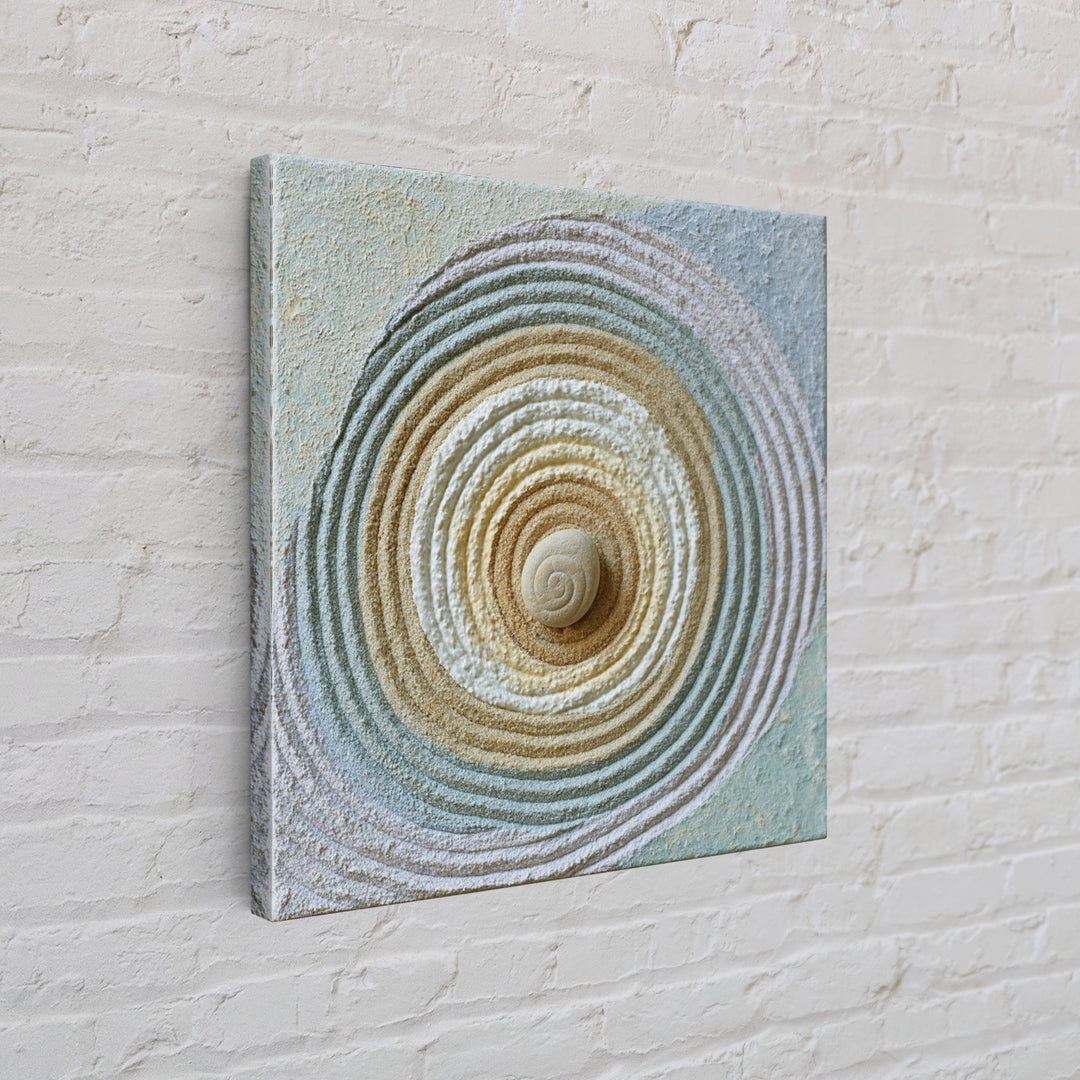 Sand Garden Lines Framed Canvas Print, Spa Art, Spa Decor, Oil Painting, Serenity, Minimalist Art, Feminine Wall Art, SPA-1x1-12