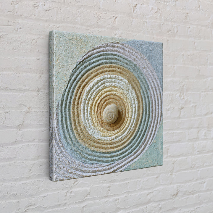 Sand Garden Lines Framed Canvas Print, Spa Art, Spa Decor, Oil Painting, Serenity, Minimalist Art, Feminine Wall Art, SPA-1x1-12
