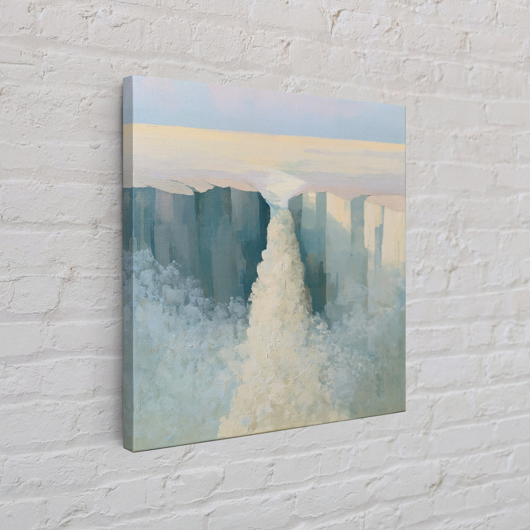 Serene Waterfall with Mist Canvas Print, Spa Art, Fashion Wall Art, Spa Decor, Fine Art, Serenity, Modern Decor, Fine Art Print, SPA-1x1-18