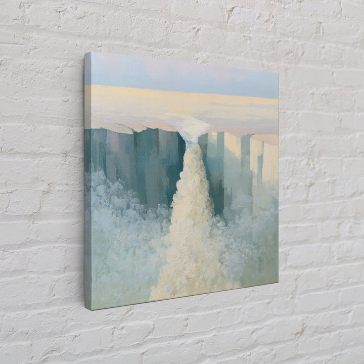 Serene Waterfall with Mist Canvas Print, Spa Art, Fashion Wall Art, Spa Decor, Fine Art, Serenity, Modern Decor, Fine Art Print, SPA-1x1-18