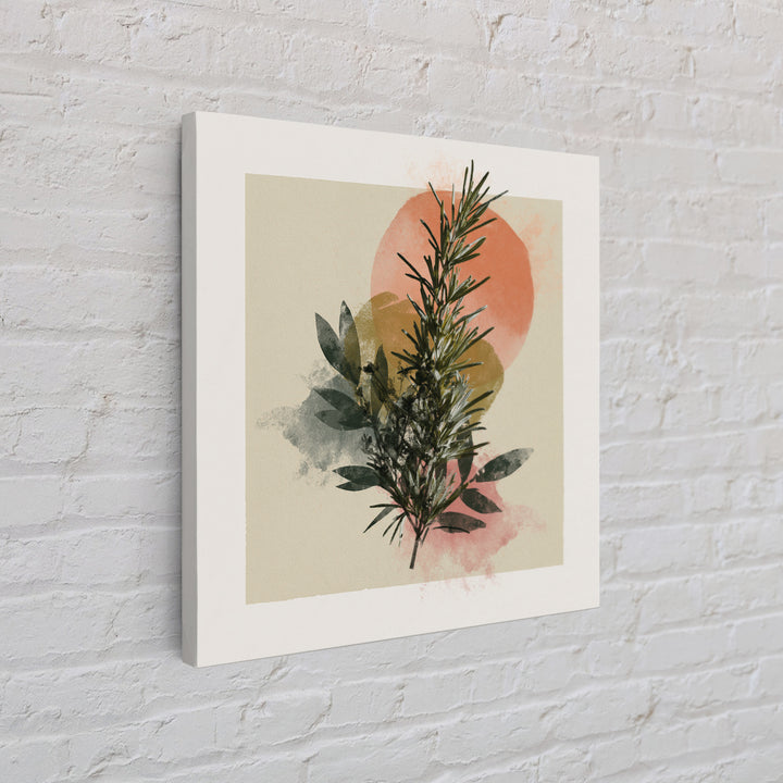 Botanical Herbal Arrangement Framed Canvas Print, Spa Art, Gallery Decor, Spa Decor, Fine Art, Serenity, Wall Art, Home Decor, SPA-1x1-38