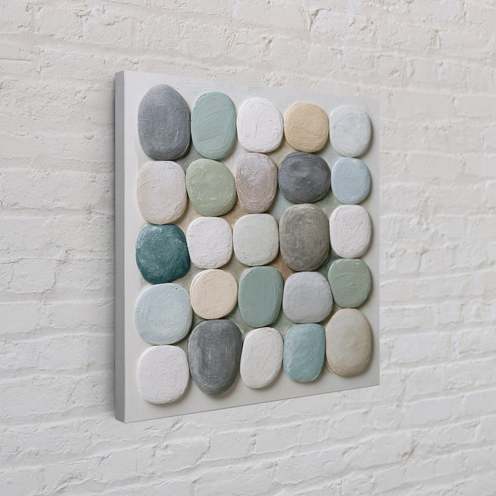 Pebble Texture Abstract Framed Canvas Print, Spa Art, Fashion Wall Art, Spa Decor, Abstract Art, Serenity, Modern Decor, SPA-1x1-39