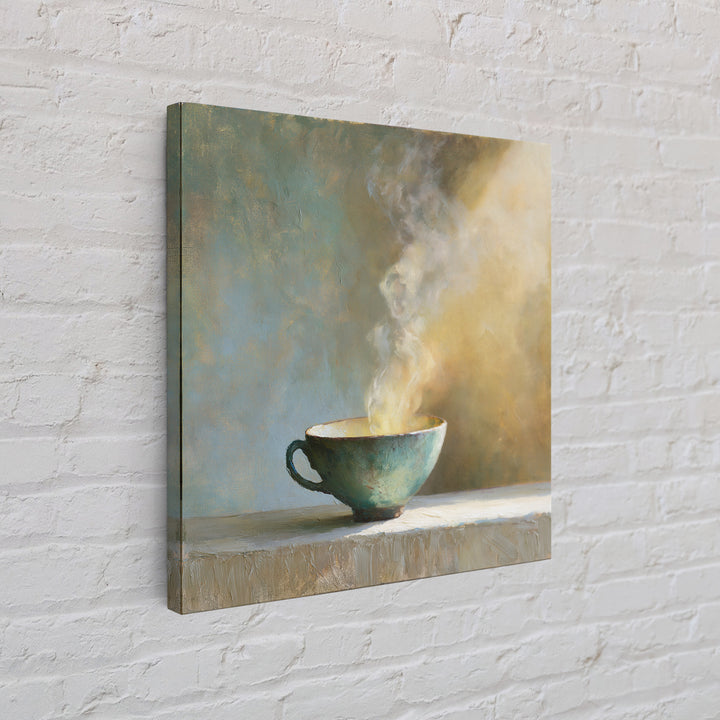 Tea Bowl and Steam Still Life Framed Canvas Print, Spa Art, Esthetician Decor, Spa Decor, Fine Art, Serenity, Room Decor, SPA-1x1-46