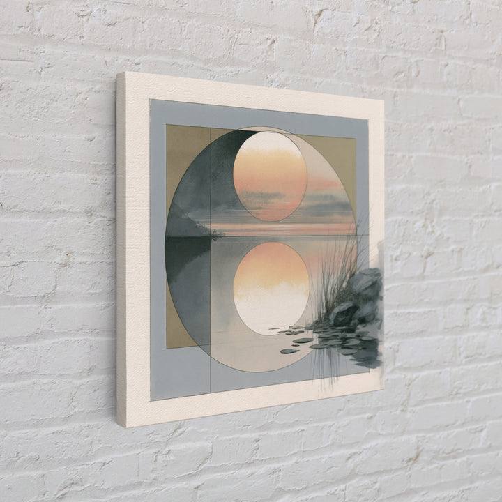 Moonlit Lake Reflection Framed Canvas Print, Spa Art, Feminine Wall Art, Spa Decor, Fine Art, Serenity, Hair Salon Wall Art, SPA-1x1-47