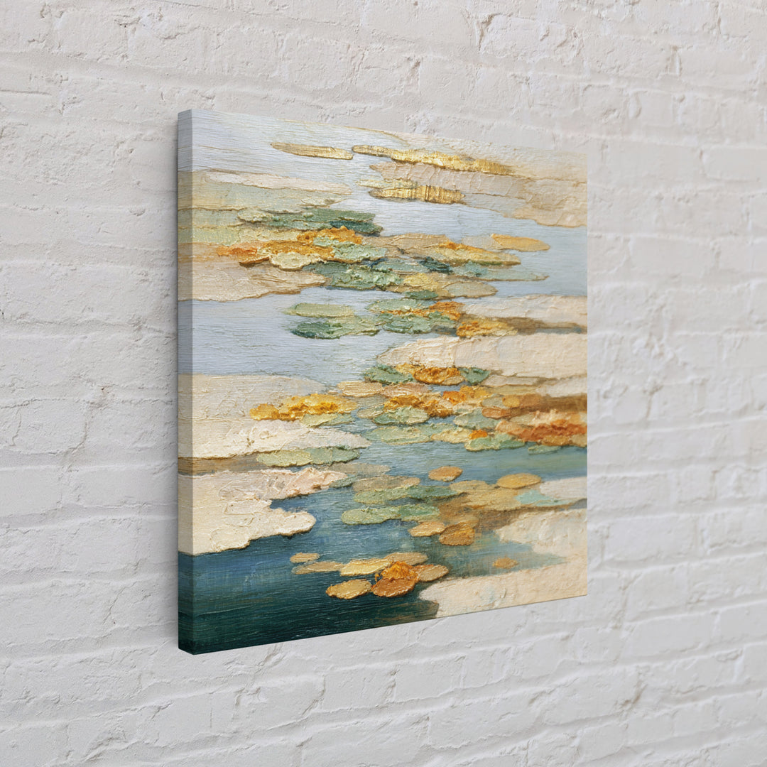 Warm Candle Flame Framed Canvas Print, Spa Art, Textured Painting, Spa Decor, Abstract Art, Serenity, Travel Poster, SPA-1x1-57