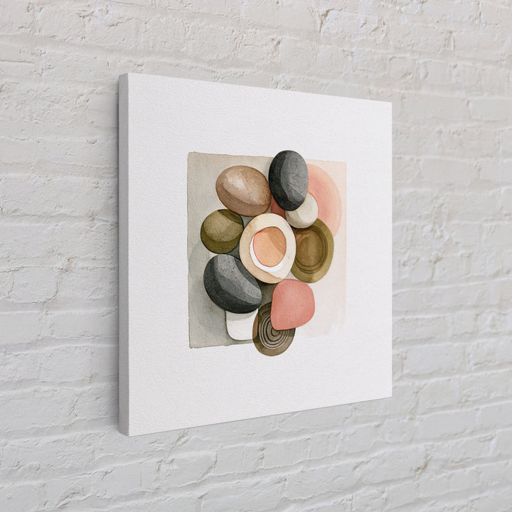 Pebble Texture Abstract Framed Canvas Print, Spa Art, Neutral Decor, Spa Decor, Fine Art, Serenity, Home Decor, Wall Decor, SPA-1x1-63