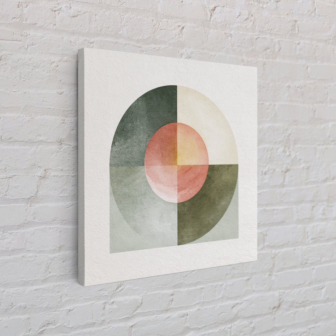 Sage and Ivory Geometric Calm Composition Canvas Print, Spa Art, Luxury Decor, Spa Decor, Abstract Art, Serenity, SPA-1x1-69