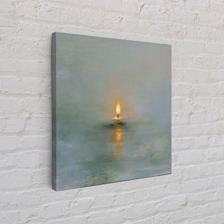 Warm Candle Flame Canvas Print, Spa Art, Wall Decor, Spa Decor, Fine Art, Serenity, Minimalist Art, Feminine Wall Art, SPA-1x1-81