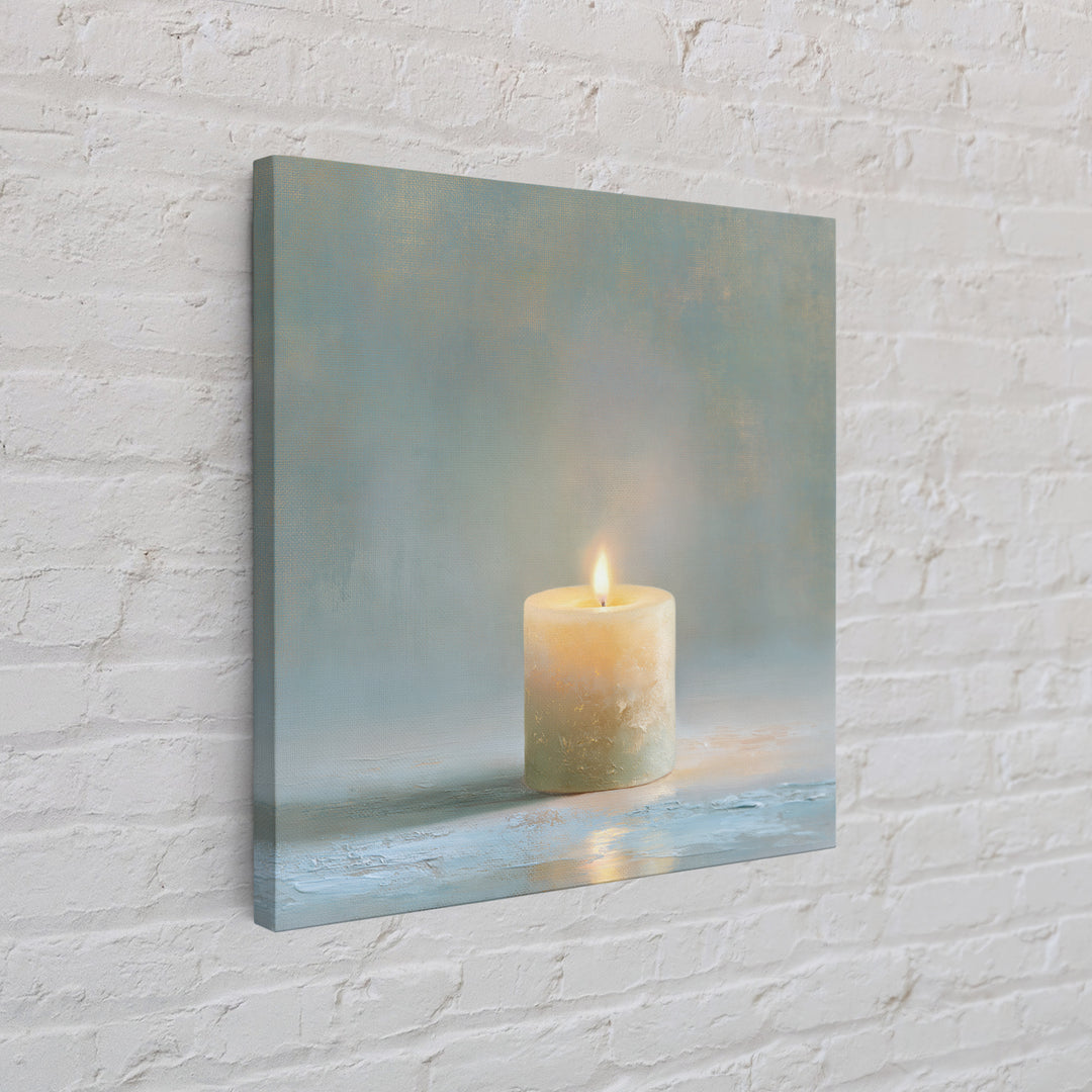 Warm Candle Flame Canvas Print, Spa Art, Statement Artwork, Spa Decor, Fine Art, Serenity, Printable Wall Art, Printable Art, SPA-1x1-9