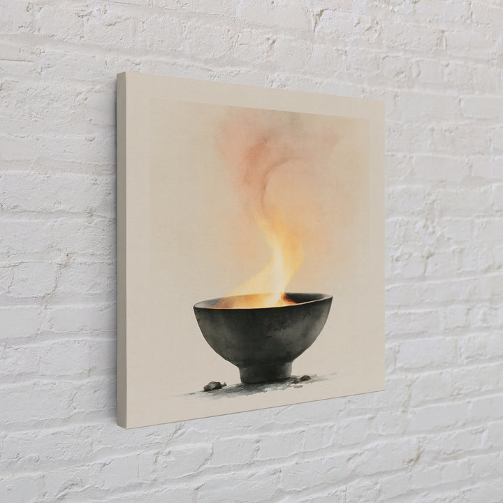 Tea Bowl and Steam Still Life Canvas Print, Spa Art, Modern Decor, Spa Decor, Fine Art, Serenity, Wall Decor, SPA-1x1-94