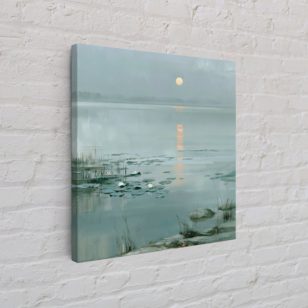 Moonlit Lake Reflection Canvas Print, Spa Art, Fine Art Print, Spa Decor, Fine Art, Serenity, Wall Decor, Printable Wall Art, SPA-1x1-95