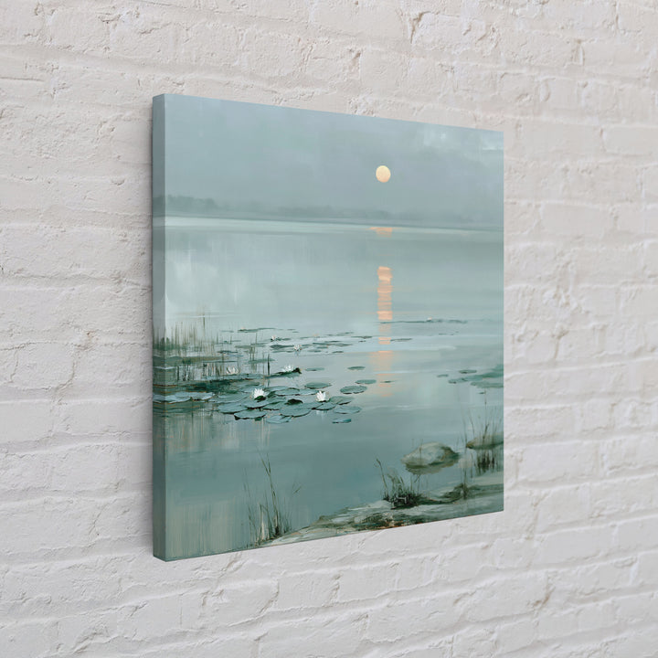 Moonlit Lake Reflection Canvas Print, Spa Art, Fine Art Print, Spa Decor, Fine Art, Serenity, Wall Decor, Printable Wall Art, SPA-1x1-95
