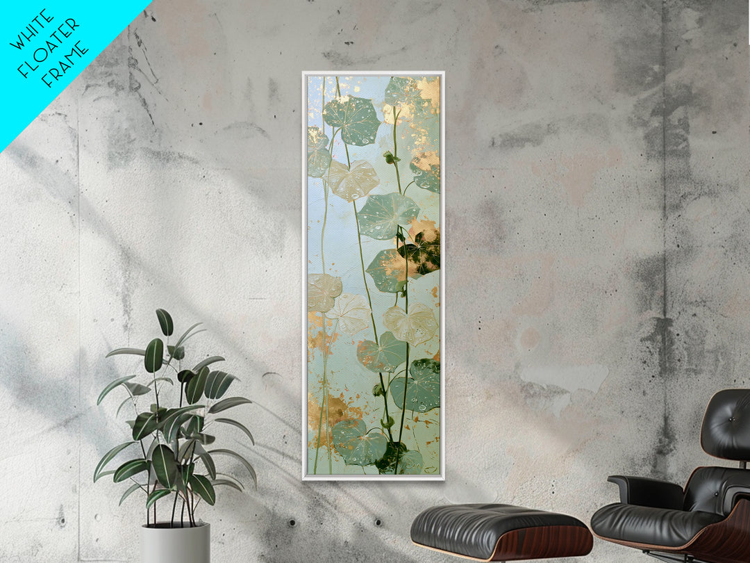Rain on Leaves Canvas Print, Spa Art, Esthetician Decor, Spa Decor, Fine Art, Serenity, Room Decor, Textured Painting, SPA-1x3-100