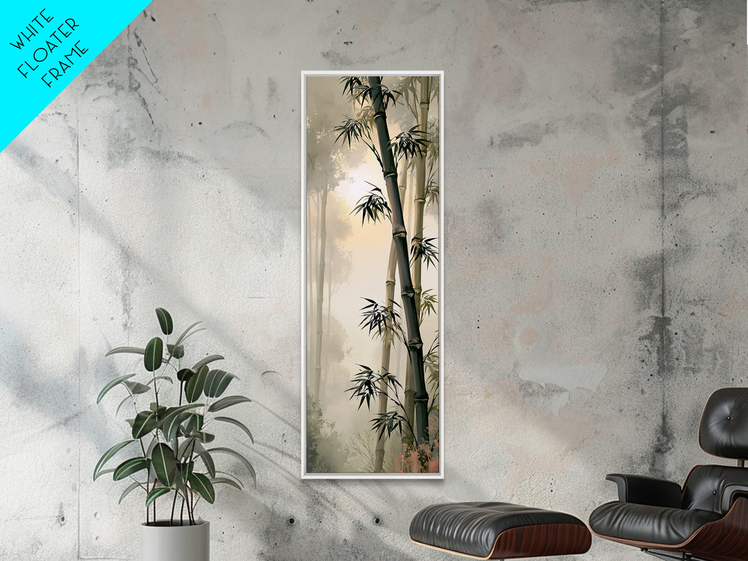 Misty Bamboo Forest Canvas Print, Spa Art, Art, Spa Decor, Serenity, Abstract Print, Minimalist Art, Feminine Wall Art, SPA-1x3-17