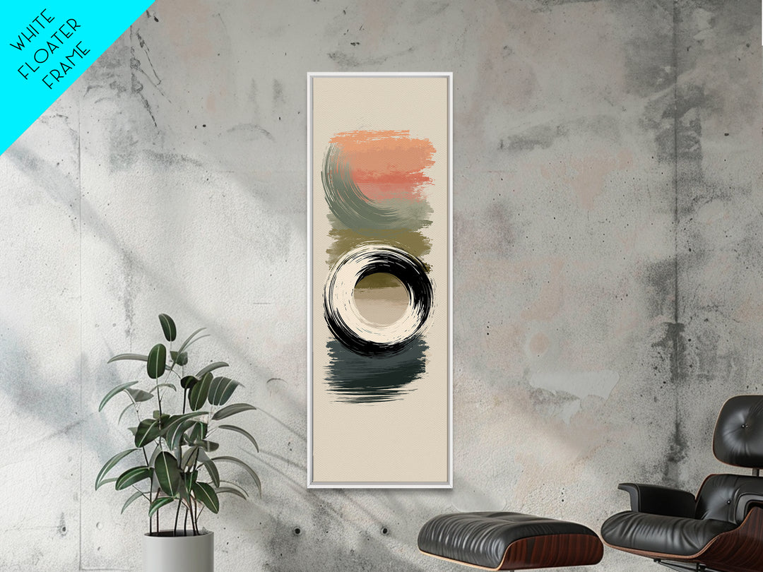 Minimal Zen Circle Brushstroke Framed Canvas Print, Spa Art, Art, Spa Decor, Fine Art, Serenity, Abstract Print, Minimalist Art, SPA-1x3-20