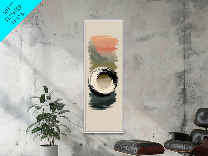 Minimal Zen Circle Brushstroke Framed Canvas Print, Spa Art, Art, Spa Decor, Fine Art, Serenity, Abstract Print, Minimalist Art, SPA-1x3-20