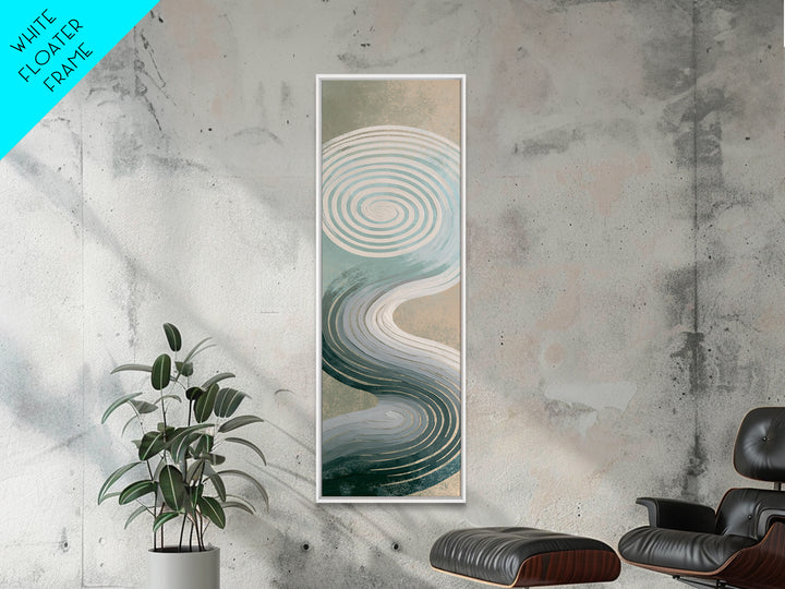 Sand Garden Lines Framed Canvas Print, Spa Art, Spa Decor, Oil Painting, Serenity, Minimalist Art, Feminine Wall Art, SPA-1x3-24