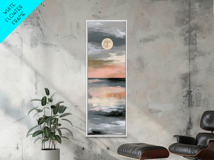 Moonlit Lake Reflection Canvas Print, Spa Art, Abstract, Spa Decor, Watercolor Art, Serenity, City Art, Spa Wall Art, SPA-1x3-35