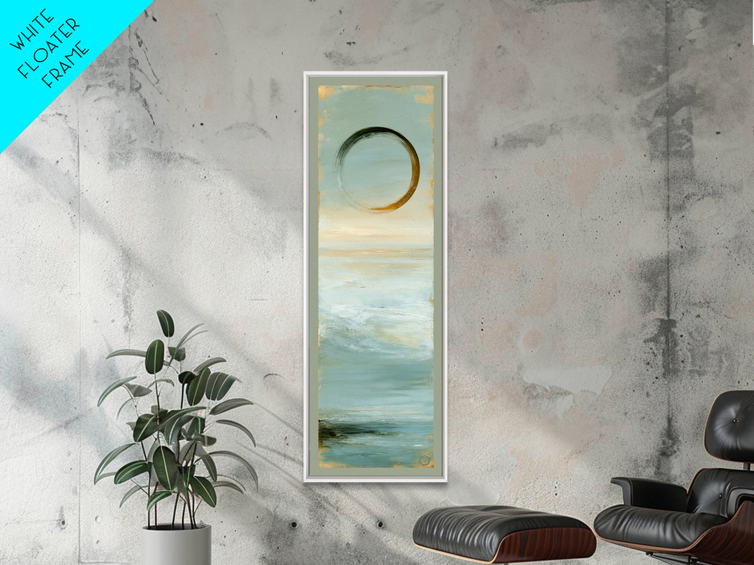 Minimal Zen Circle Brushstroke Canvas Print, Spa Art, Botanical Art, Spa Decor, Fine Art, Serenity, Fashion Wall Art, SPA-1x3-44