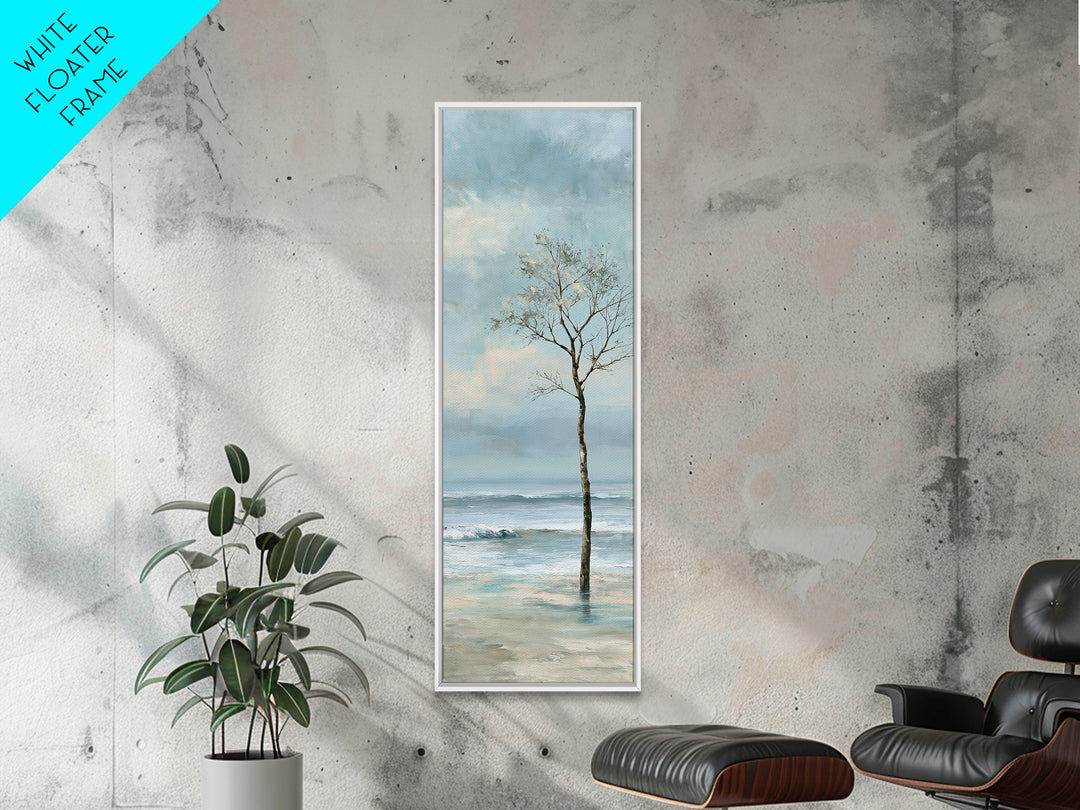 Coastal Horizon in Muted Spa Blues Framed Canvas Print, Spa Art, Modern Decor, Spa Decor, Fine Art, Serenity, Wall Decor, SPA-1x3-46