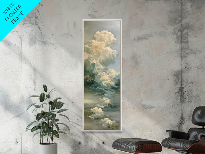 Soft Cloudscape in Cream and Sage Canvas Print, Spa Art, Modern Decor, Spa Decor, Fine Art, Serenity, Wall Decor, SPA-1x3-49