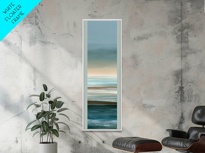 Coastal Horizon in Muted Spa Blues Framed Canvas Print, Spa Art, Modern Decor, Spa Decor, Fine Art, Serenity, Wall Decor, SPA-1x3-70