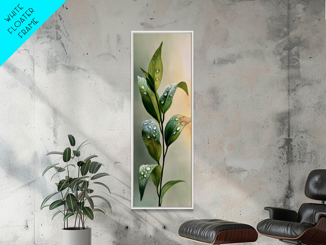Rain on Leaves Framed Canvas Print, Spa Art, Dog Groomer Gifts, Spa Decor, Oil Painting, Serenity, Fine Art Print, SPA-1x3-76