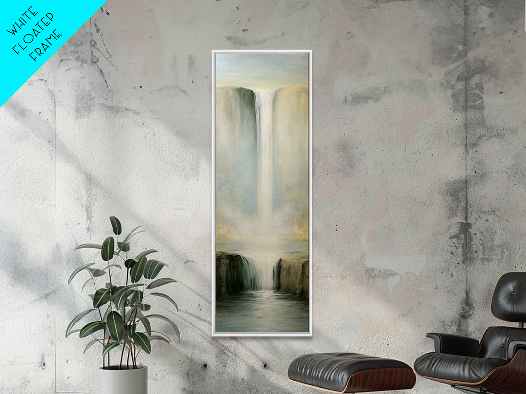 Serene Waterfall with Mist Canvas Print, Spa Art, Statement Artwork, Spa Decor, Fine Art, Serenity, Printable Wall Art, SPA-1x3-78