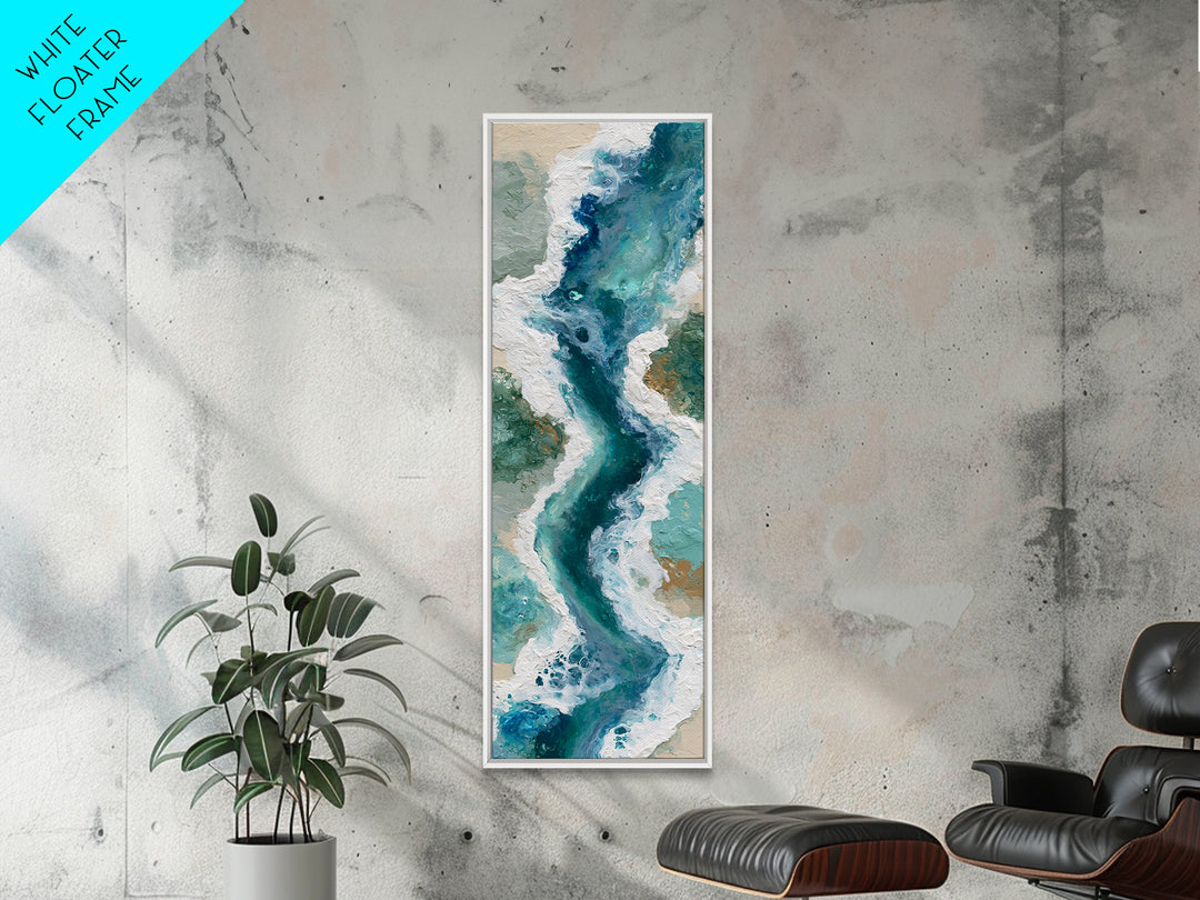 Blue Lagoon Water Seen from Above Framed Canvas Print, Spa Art, Minimalist Decor, Spa Decor, Fine Art, Serenity, SPA-1x3-8