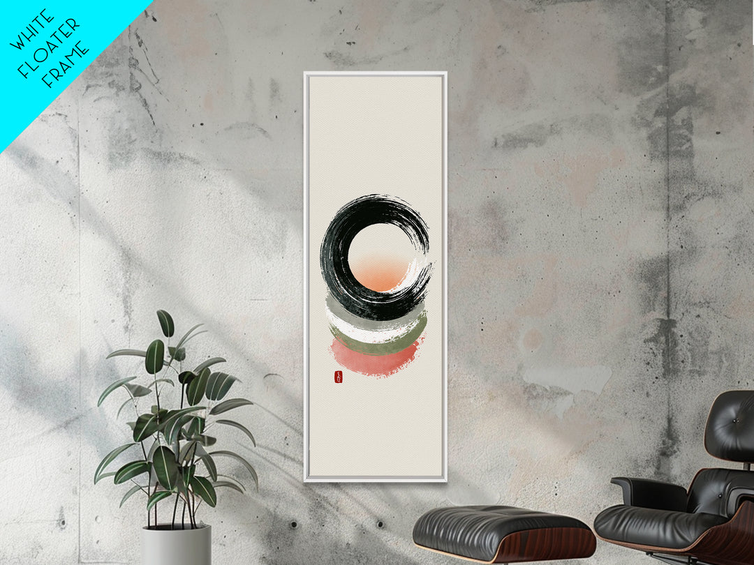 Minimal Zen Circle Brushstroke Framed Canvas Print, Spa Art, Teen Girl Room Decor, Spa Decor, Fine Art, Serenity, Luxury Decor, SPA-1x3-92