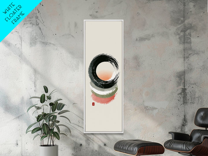 Minimal Zen Circle Brushstroke Framed Canvas Print, Spa Art, Teen Girl Room Decor, Spa Decor, Fine Art, Serenity, Luxury Decor, SPA-1x3-92