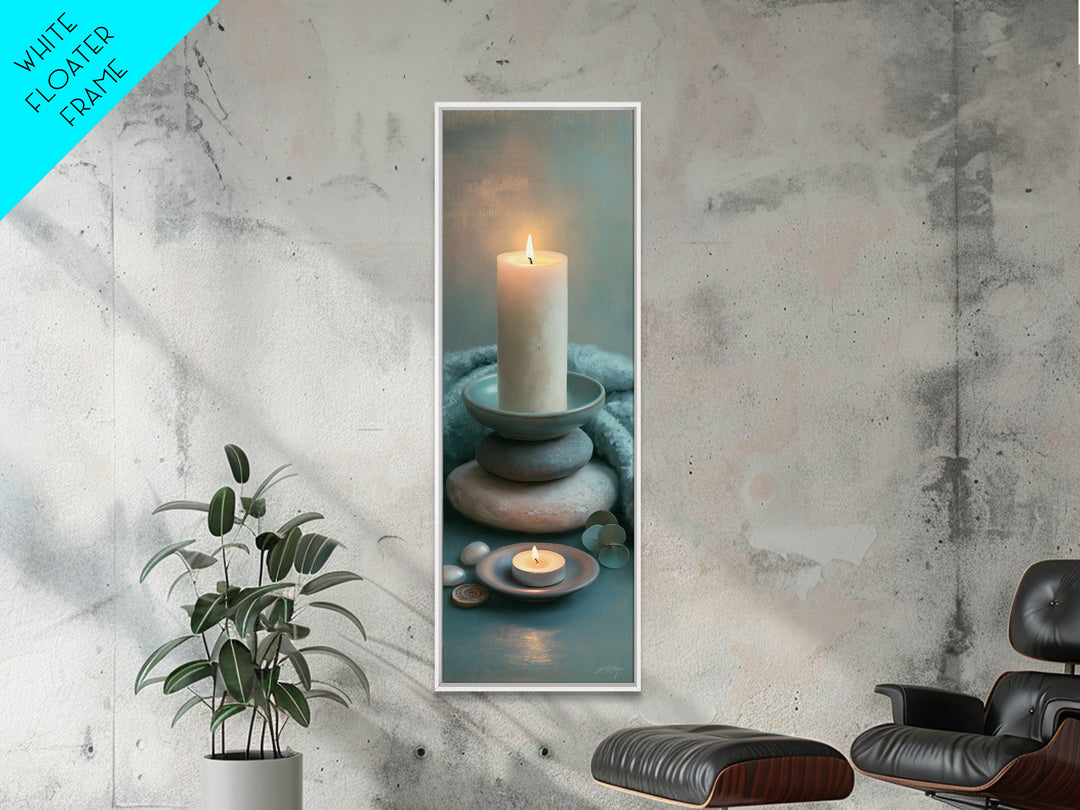 Warm Candle Flame Canvas Print, Spa Art, Wall Art Print, Spa Decor, Fine Art, Serenity, Animal Art, Modern Home Decor, SPA-1x3-93