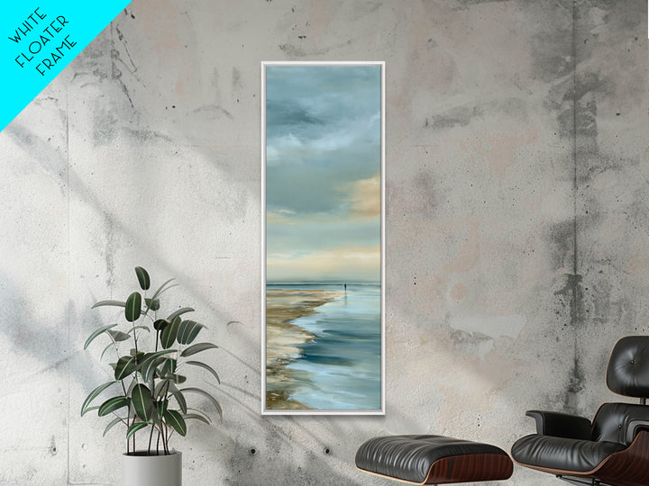 Coastal Horizon in Muted Spa Blues Canvas Print, Spa Art, Art Print, Spa Decor, Serenity, Botanical Art, Nature Prints, SPA-1x3-94