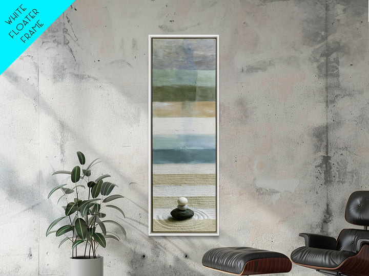 Sand Garden Lines Framed Canvas Print, Spa Art, Dog Canvas, Spa Decor, Fine Art, Serenity, Art Print, Room Decor, SPA-1x3-96