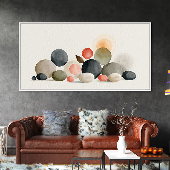 Pebble Texture Abstract Framed Canvas Print, Spa Art, Wall Art, Spa Decor, Abstract Art, Serenity, Dog Wall Art, Abstract Print, SPA-2x1-35