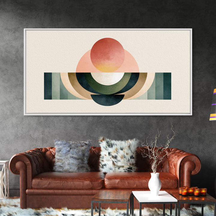 Sage and Ivory Geometric Calm Composition Canvas Print, Spa Art, Wall Art Print, Spa Decor, Abstract Art, Serenity, Animal Art, SPA-2x1-41