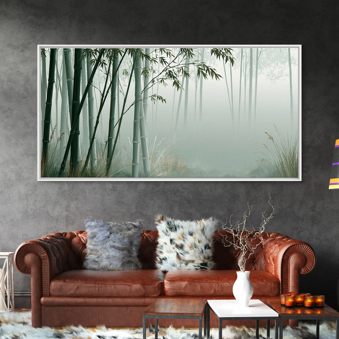 Misty Bamboo Forest Canvas Print, Spa Art, Dog Wall Art, Spa Decor, Fine Art, Serenity, Dog Canvas, Esthetician Decor, SPA-2x1-49
