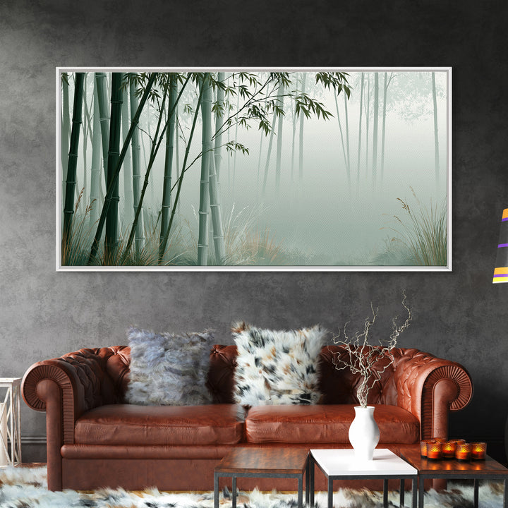 Misty Bamboo Forest Canvas Print, Spa Art, Dog Wall Art, Spa Decor, Fine Art, Serenity, Dog Canvas, Esthetician Decor, SPA-2x1-49
