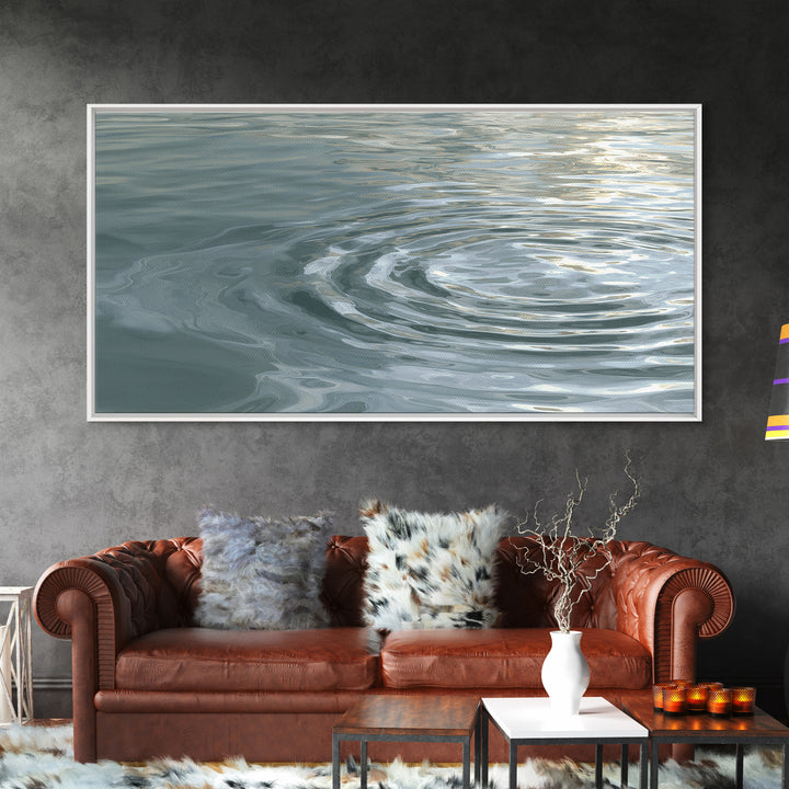 Abstract Water Ripples Framed Canvas Print, Spa Art, Wall Decor, Spa Decor, Serenity, Minimalist Art, Feminine Wall Art, SPA-2x1-50