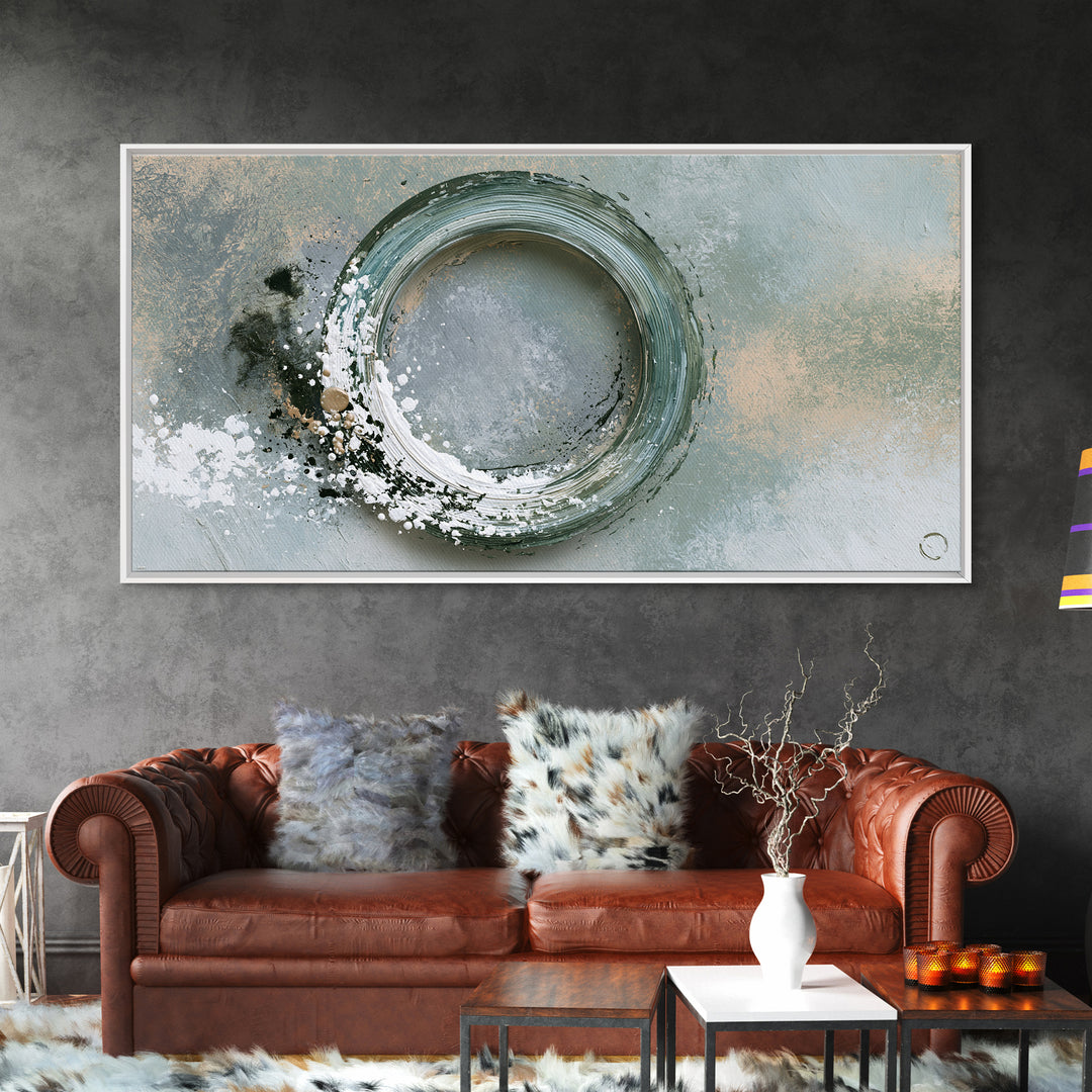 Minimal Zen Circle Brushstroke Canvas Print, Spa Art, Printable Art, Spa Decor, Fine Art, Serenity, Fine Art Photography, SPA-2x1-52
