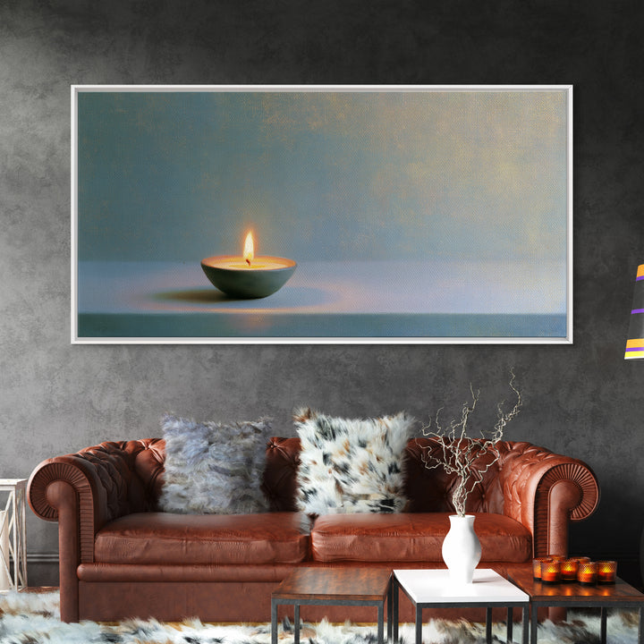 Warm Candle Flame Canvas Print, Spa Art, Abstract Print, Spa Decor, Oil Painting, Serenity, Esthetician Decor, Tarot Card Art, SPA-2x1-53