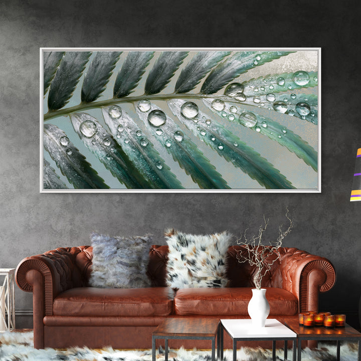 Fern Leaf Closeup Framed Canvas Print, Spa Art, Feminine Wall Art, Spa Decor, Fine Art, Serenity, Hair Salon Wall Art, SPA-2x1-55