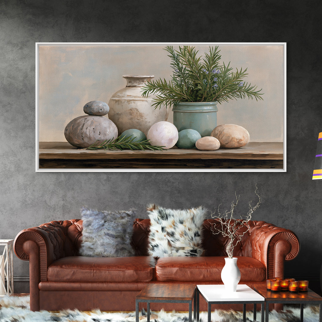 Botanical Herbal Arrangement Canvas Print, Spa Art, Printable Art, Spa Decor, Watercolor Art, Serenity, Fine Art Photography, SPA-2x1-58