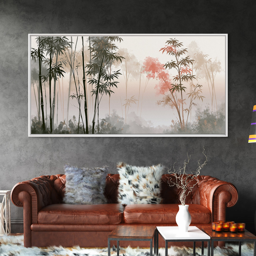 Misty Bamboo Forest Canvas Print, Spa Art, Dog Wall Art, Spa Decor, Fine Art, Serenity, Dog Canvas, Esthetician Decor, SPA-2x1-73