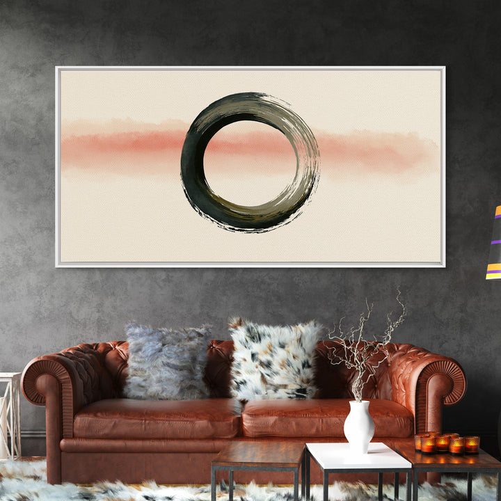 Minimal Zen Circle Brushstroke Canvas Print, Spa Art, Feminine Wall Art, Spa Decor, Fine Art, Serenity, Hair Salon Wall Art, SPA-2x1-76