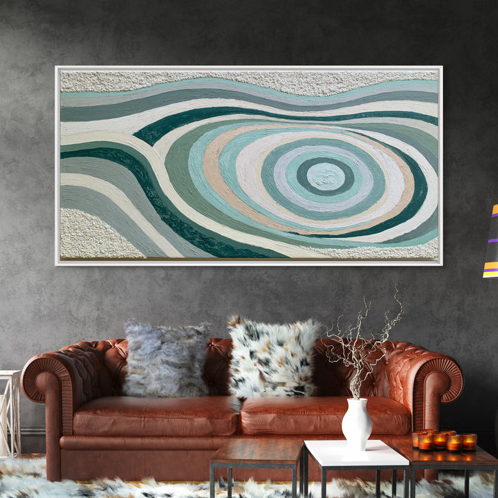 Sand Garden Lines Framed Canvas Print, Spa Art, Fine Art Photography, Spa Decor, Oil Painting, Serenity, Wildlife Wall Art, SPA-2x1-80