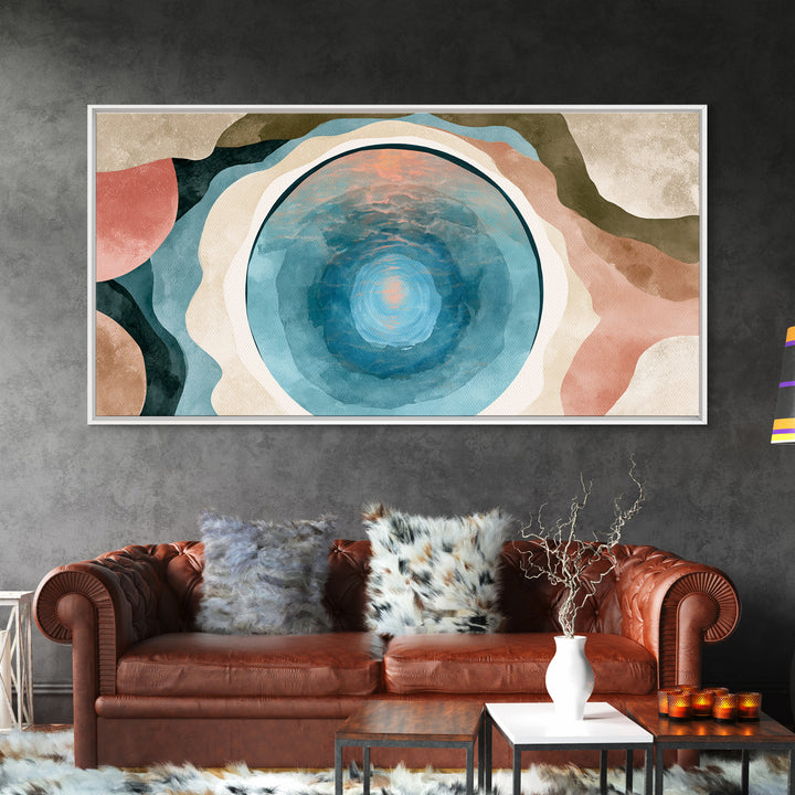 Blue Lagoon Water Seen from Above Framed Canvas Print, Spa Art, Dog Wall Art, Spa Decor, Fine Art, Serenity, Dog Canvas, SPA-2x1-88