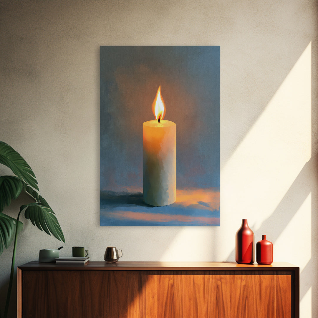 Warm Candle Flame Framed Canvas Print, Spa Art, Spa Decor, Abstract Art, Serenity, Spa Wall Art, Teen Girl Room Decor, SPA-2x3-17